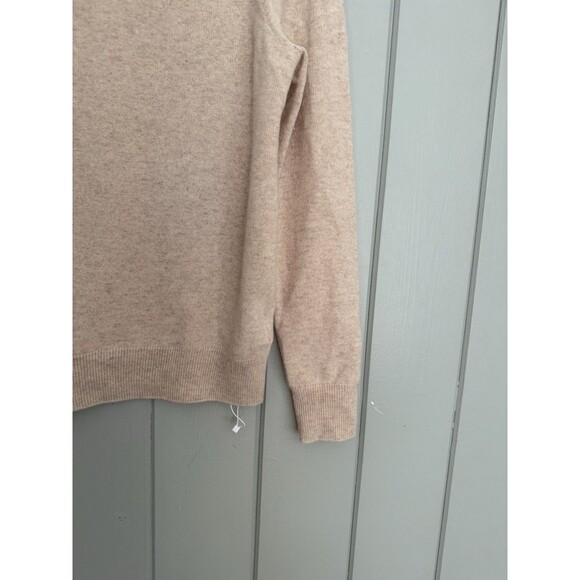 Goelia Sweater US 6 Seamless Soft Woolen Mock Neck 100% Wool Light Beige NWOT - Picture 3 of 8